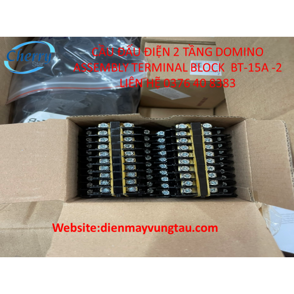 CẦU ĐẤU ĐIỆN 2 TẦNG DOMINO ASSEMBLY TERMINAL BLOCK  BT-15A -2